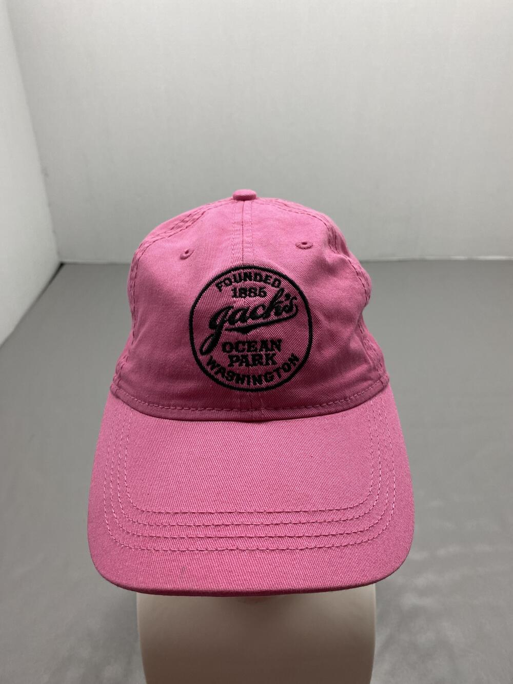Jack's Hat Cap Strap Back Pink Womens One Size Adjustable Cotton Twill Logo